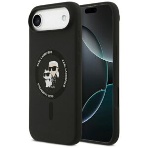 Karl Lagerfeld Silicone Karl&Choupette Ring MagSafe dėklas Apple iPhone Air juodos spalvos - Image 1