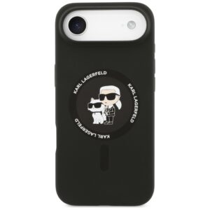 Karl Lagerfeld Silicone Karl&Choupette Ring MagSafe dėklas Apple iPhone Air juodos spalvos - Image 3