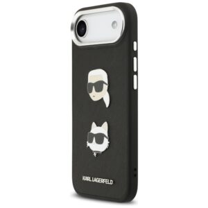 Karl Lagerfeld FW Grained Karl & Choupette Heads Pins & Logo Dėklas Apple iPhone Air juodos spalvos - Image 2