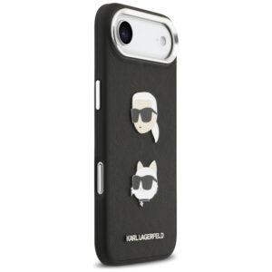Karl Lagerfeld FW Grained Karl & Choupette Heads Pins & Logo Dėklas Apple iPhone Air juodos spalvos - Image 4