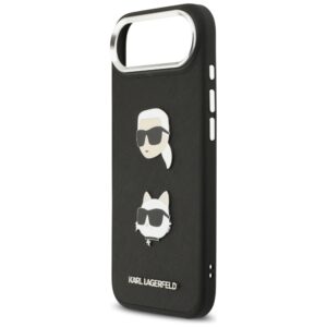 Karl Lagerfeld FW Grained Karl & Choupette Heads Pins & Logo Dėklas Apple iPhone Air juodos spalvos - Image 6