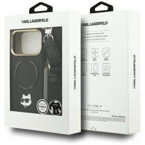 Karl Lagerfeld Big Strap Choupette Metal Logo MagSafe dėklas Apple iPhone 17 Pro Max juodos spalvos - Image 10