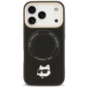 Karl Lagerfeld Big Strap Choupette Metal Logo MagSafe dėklas Apple iPhone 17 Pro Max juodos spalvos - Image 3