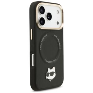 Karl Lagerfeld Big Strap Choupette Metal Logo MagSafe dėklas Apple iPhone 17 Pro Max juodos spalvos - Image 4