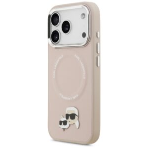 Karl Lagerfeld Karl & Choupette Pins MagSafe dėklas Apple iPhone 17 Pro rožinės spalvos - Image 2