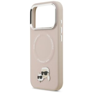 Karl Lagerfeld Karl & Choupette Pins MagSafe dėklas Apple iPhone 17 Pro rožinės spalvos - Image 6