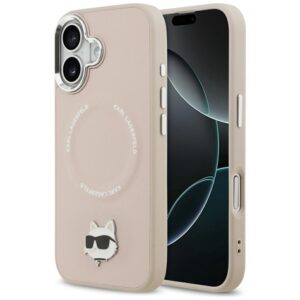 Karl Lagerfeld Choupette Pin MagSafe dėklas Apple iPhone 17 rožinės spalvos - Image 1