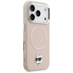 Karl Lagerfeld Choupette Pin MagSafe dėklas Apple iPhone 17 Pro Max rožinės spalvos - Image 4