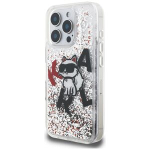 Dėklas Karl Lagerfeld Liquid Glitter Choupette Logo Apple iPhone 16 Pro skaidrus - Image 2