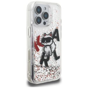 Dėklas Karl Lagerfeld Liquid Glitter Choupette Logo Apple iPhone 16 Pro skaidrus - Image 4