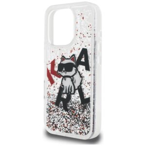 Dėklas Karl Lagerfeld Liquid Glitter Choupette Logo Apple iPhone 16 Pro Max skaidrus - Image 6
