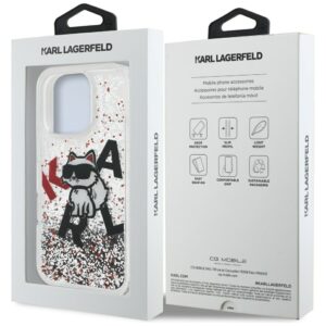 Dėklas Karl Lagerfeld Liquid Glitter Choupette Logo Apple iPhone 16 Pro Max skaidrus - Image 8