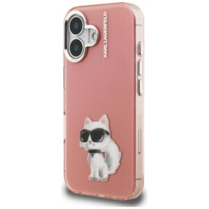 Dėklas Karl Lagerfeld IML Aquarelle Choupette & Logo Apple iPhone 16 rožinės spalvos - Image 2