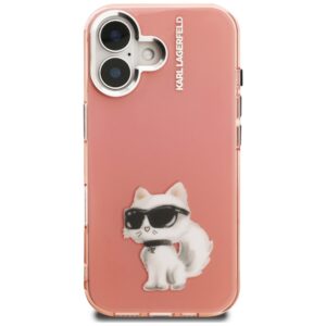 Dėklas Karl Lagerfeld IML Aquarelle Choupette & Logo Apple iPhone 16 rožinės spalvos - Image 3