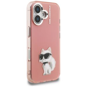 Dėklas Karl Lagerfeld IML Aquarelle Choupette & Logo Apple iPhone 16 rožinės spalvos - Image 4