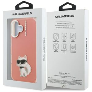 Dėklas Karl Lagerfeld IML Aquarelle Choupette & Logo Apple iPhone 16 rožinės spalvos - Image 8