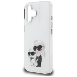 Dėklas Karl Lagerfeld IML Aquarelle Karl & Choupette & Logo Apple iPhone 16 baltos spalvos - Image 6