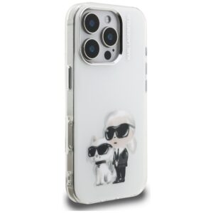 Dėklas Karl Lagerfeld IML Aquarelle Karl & Choupette & Logo Apple iPhone 16 Pro baltos spalvos - Image 4