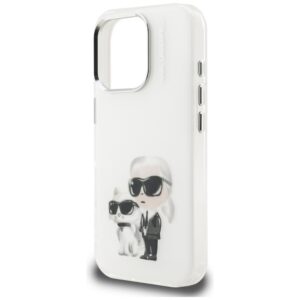 Dėklas Karl Lagerfeld IML Aquarelle Karl & Choupette & Logo Apple iPhone 16 Pro Max baltos spalvos - Image 6