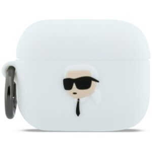 Dėklas Karl Lagerfeld Silicone Karl Head 3D skirtas AirPods Pro 3 baltos spalvos - Image 1