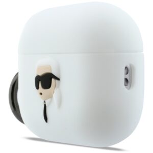 Dėklas Karl Lagerfeld Silicone Karl Head 3D skirtas AirPods Pro 3 baltos spalvos - Image 2