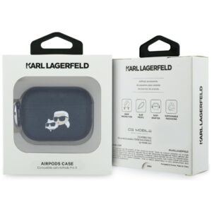 Dėklas Karl Lagerfeld Monogram Karl & Choupette Head skirtas AirPods Pro 3 juodos spalvos - Image 4