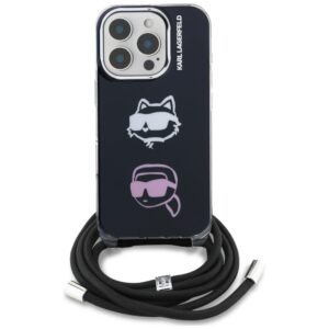 Dėklas Karl Lagerfeld IML Crossbody Karl&Choupette Head Apple iPhone 16 Pro Max juodos spalvos - Image 2
