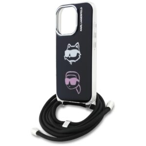 Dėklas Karl Lagerfeld IML Crossbody Karl&Choupette Head Apple iPhone 16 Pro Max juodos spalvos - Image 5