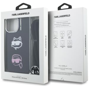Dėklas Karl Lagerfeld IML Crossbody Karl&Choupette Head Apple iPhone 16 Pro Max juodos spalvos - Image 7