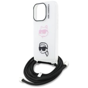 Dėklas Karl Lagerfeld IML Crossbody Karl&Choupette Head Apple iPhone 16 Pro Max baltos spalvos - Image 5