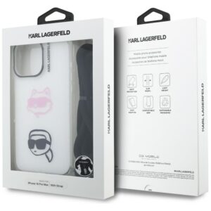 Dėklas Karl Lagerfeld IML Crossbody Karl&Choupette Head Apple iPhone 16 Pro Max baltos spalvos - Image 7