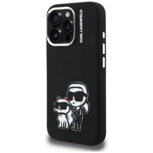 Dėklas Karl Lagerfeld Silicone Karl&Choupette Sketch MagSafe Apple iPhone 16 Pro Max juodos spalvos - Image 2