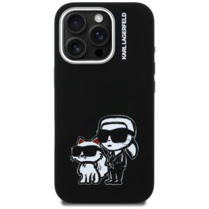 Dėklas Karl Lagerfeld Silicone Karl&Choupette Sketch MagSafe Apple iPhone 16 Pro Max juodos spalvos - Image 3