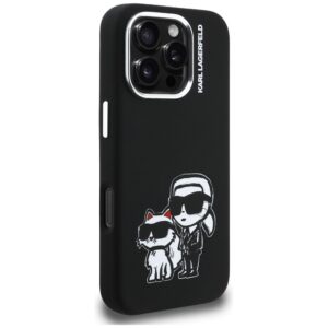 Dėklas Karl Lagerfeld Silicone Karl&Choupette Sketch MagSafe Apple iPhone 16 Pro Max juodos spalvos - Image 4