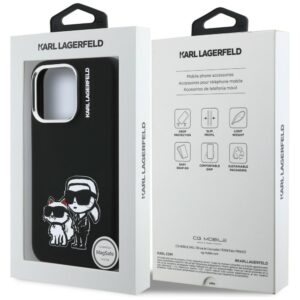 Dėklas Karl Lagerfeld Silicone Karl&Choupette Sketch MagSafe Apple iPhone 16 Pro Max juodos spalvos - Image 8