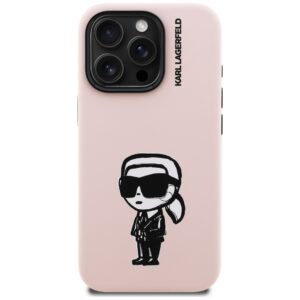Dėklas Karl Lagerfeld Silicone Karl Sketch MagSafe Apple iPhone 16 Pro rožinės spalvos - Image 3