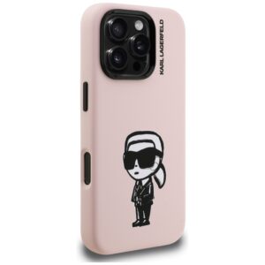 Dėklas Karl Lagerfeld Silicone Karl Sketch MagSafe Apple iPhone 16 Pro rožinės spalvos - Image 4