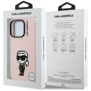 Dėklas Karl Lagerfeld Silicone Karl Sketch MagSafe Apple iPhone 16 Pro Max rožinės spalvos - Image 8