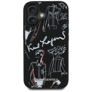 Dėklas Karl Lagerfeld Grained Pattern & Logo MagSafe Apple iPhone 16 juodos spalvos - Image 3