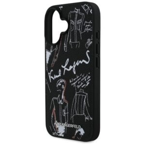 Dėklas Karl Lagerfeld Grained Pattern & Logo MagSafe Apple iPhone 16 juodos spalvos - Image 6