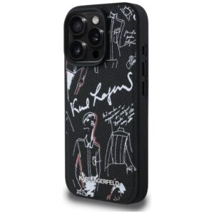Dėklas Karl Lagerfeld Grained Pattern & Logo MagSafe Apple iPhone 16 Pro juodos spalvos - Image 2