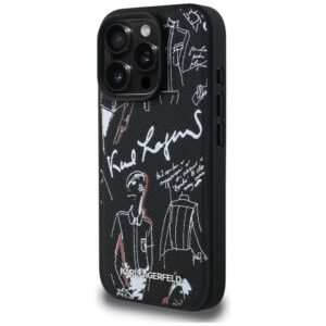 Dėklas Karl Lagerfeld Grained Pattern & Logo MagSafe Apple iPhone 16 Pro Max juodos spalvos - Image 2