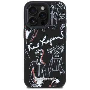 Dėklas Karl Lagerfeld Grained Pattern & Logo MagSafe Apple iPhone 16 Pro Max juodos spalvos - Image 3