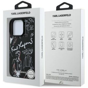 Dėklas Karl Lagerfeld Grained Pattern & Logo MagSafe Apple iPhone 16 Pro Max juodos spalvos - Image 8