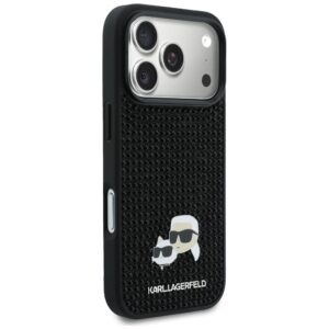 Dėklas Karl Lagerfeld Rhinestones Karl&Choupette Pin Apple iPhone 17 Pro juodos spalvos - Image 4