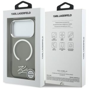 Dėklas Karl Lagerfeld IML KL Script Logo MagSafe Apple iPhone 17 Pro juodos spalvos - Image 8