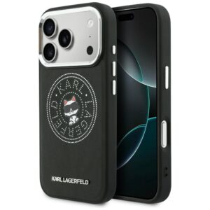 Dėklas Karl Lagerfeld Point & Choupette Sketch MagSafe Apple iPhone 17 Pro juodos spalvos