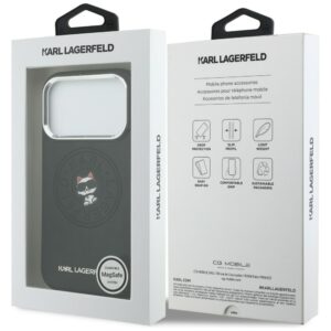 Dėklas Karl Lagerfeld Point & Choupette Sketch MagSafe Apple iPhone 17 Pro juodos spalvos - Image 8