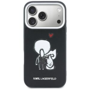 Dėklas Karl Lagerfeld Karl & Choupette Back Logo MagSafe Apple iPhone 17 Pro juodos spalvos - Image 3
