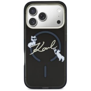 Dėklas Karl Lagerfeld IML Choupettes Karl Script Logo MagSafe Apple iPhone 17 Pro Max juodos spalvos - Image 3